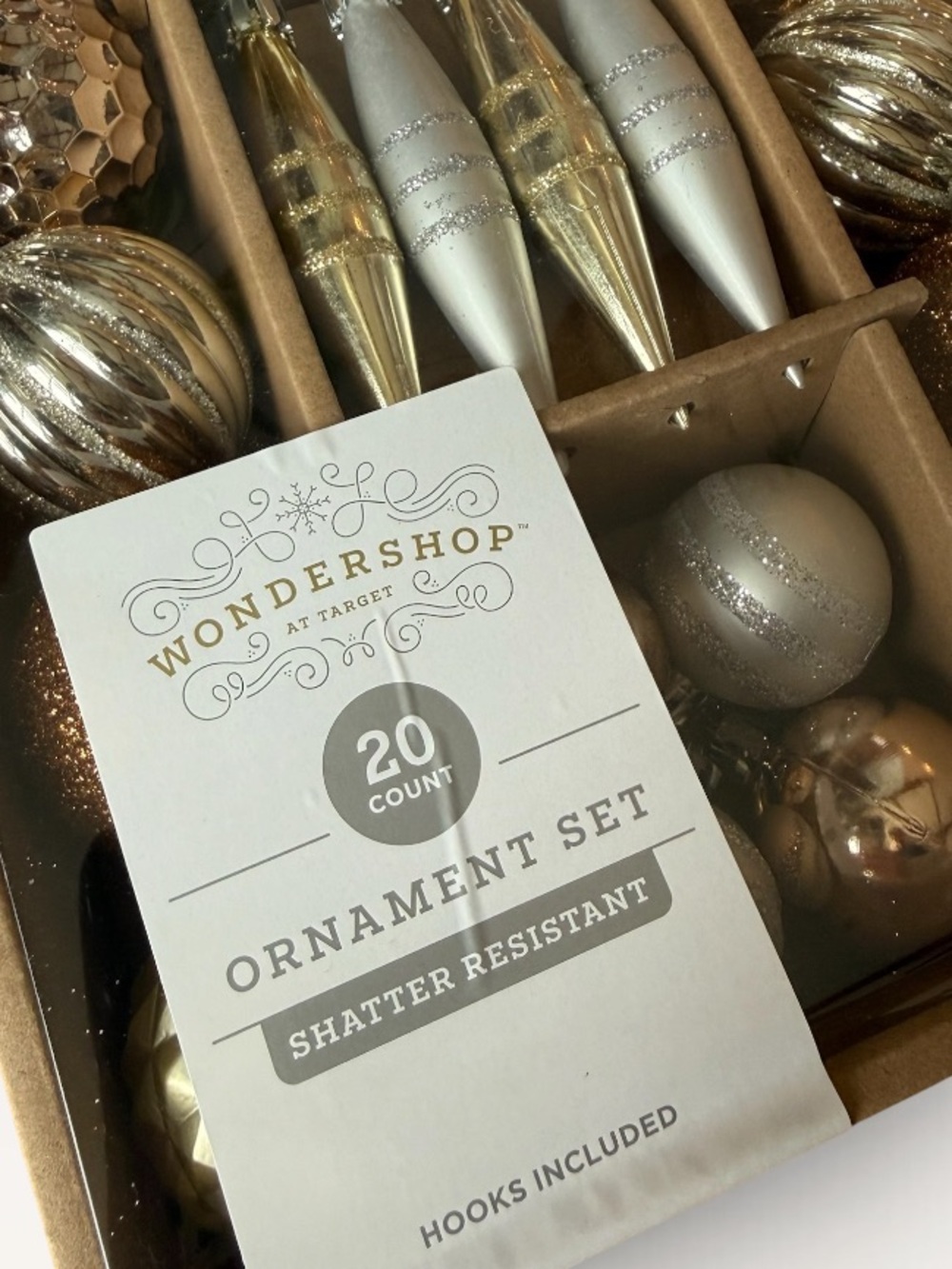 Gold and Silver 20-Count Shatter-Resistant Ornament Set